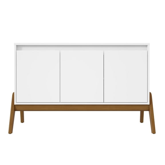 Manhattan Comfort Gales 48.50 Sideboard with Solid Wood Legs in Matte White