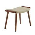 thumbnail image 1 of Manhattan Comfort Geta Linen Fabric/Wood Ottoman in Barley Cream/Antique Walnut, 1 of 4