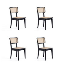 Manhattan Comfort Giverny 17.32" Wood Dining Chair in Black (Set of 4)