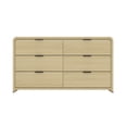 thumbnail image 1 of Grace Modern 60 Double Dresser with 6 Drawers in Natural Oak and Black, 1 of 10