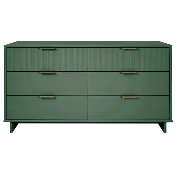 Manhattan Comfort Granville Engineered Wood Double Dresser in Sage Green