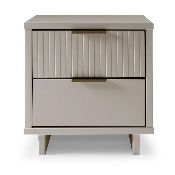 Manhattan Comfort Granville Engineered Wood Nightstand 2.0 in Light Gray