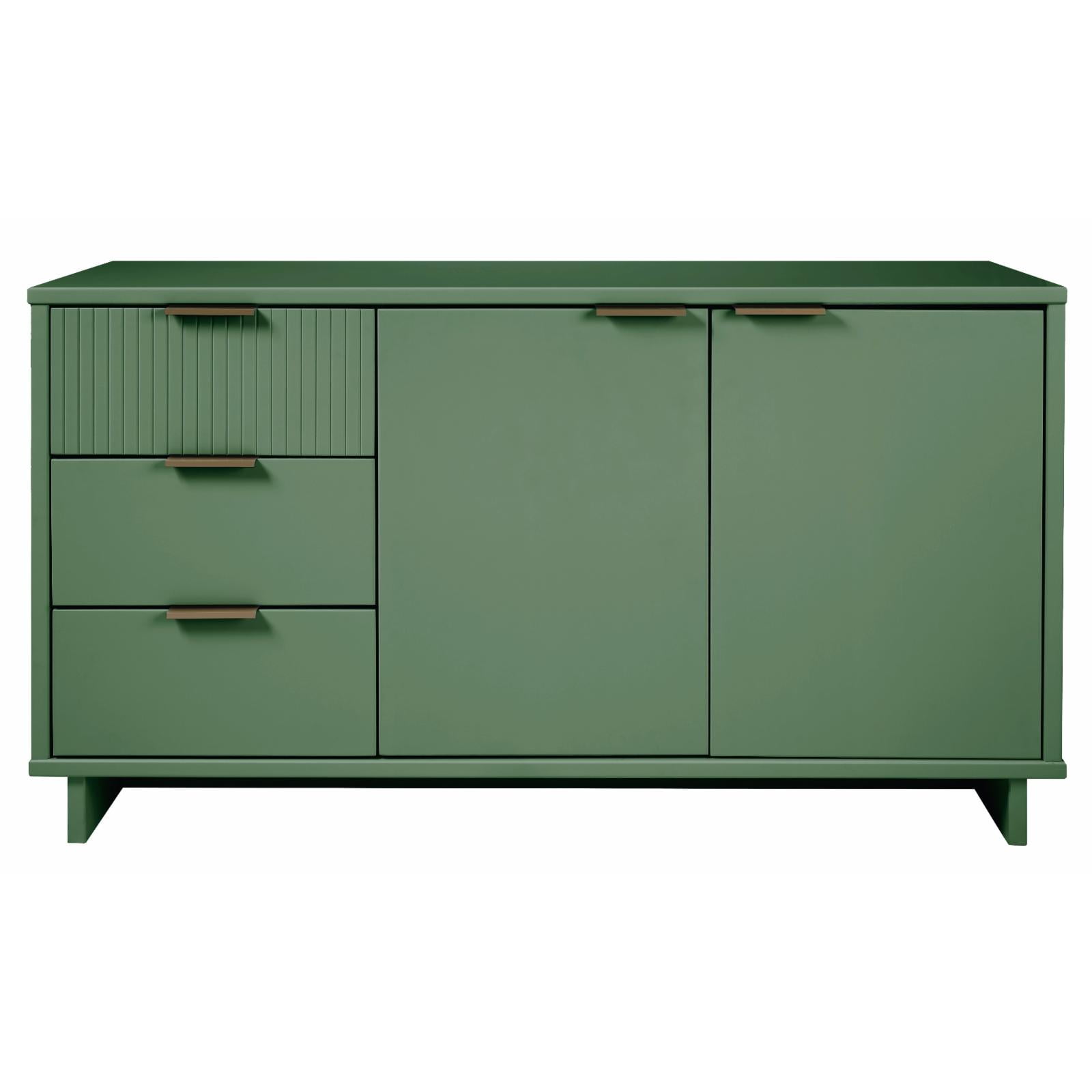 Granville Sage Green 55'' Modern Ribbed 3-Drawer Sideboard