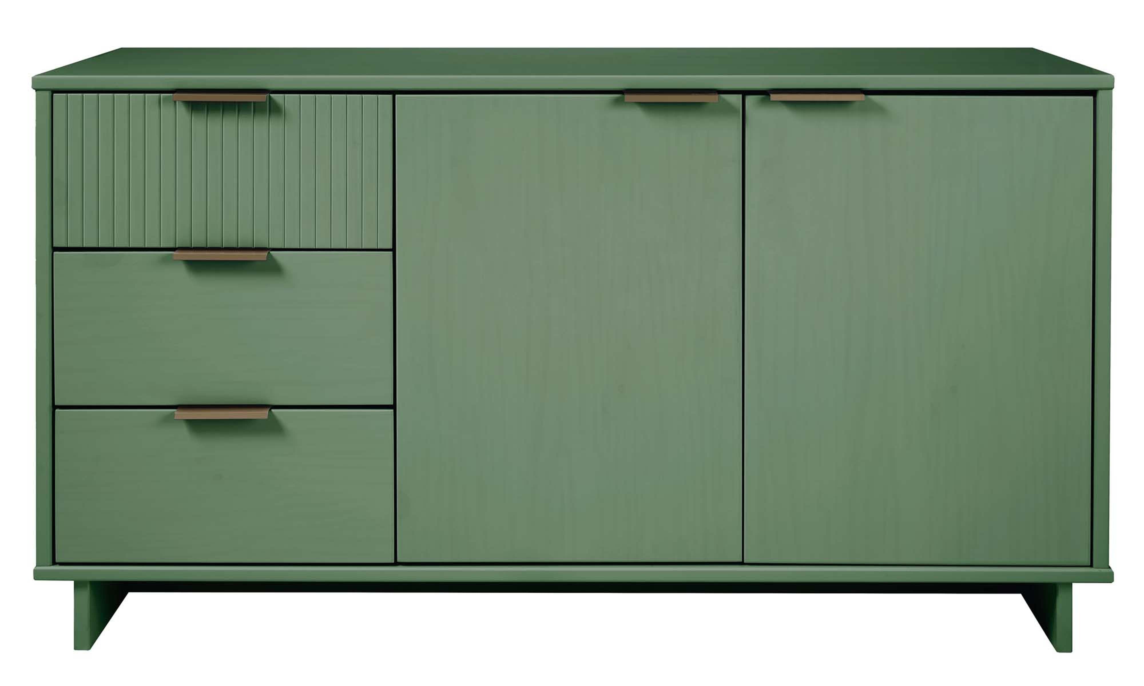 Granville Sage Green 55'' Modern Ribbed 3-Drawer Sideboard