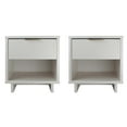 thumbnail image 1 of Manhattan Comfort Granville Solid Wood Nightstand 1.0 in White - Set of 2, 1 of 12