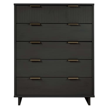 Manhattan Comfort Granville Tall Engineered Wood Dresser in Dark Gray