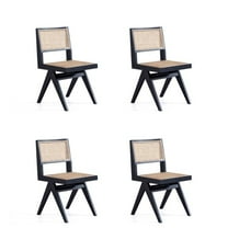 Manhattan Comfort Hamlet 17.72" Wood Dining Chair in Black (Set of 4)