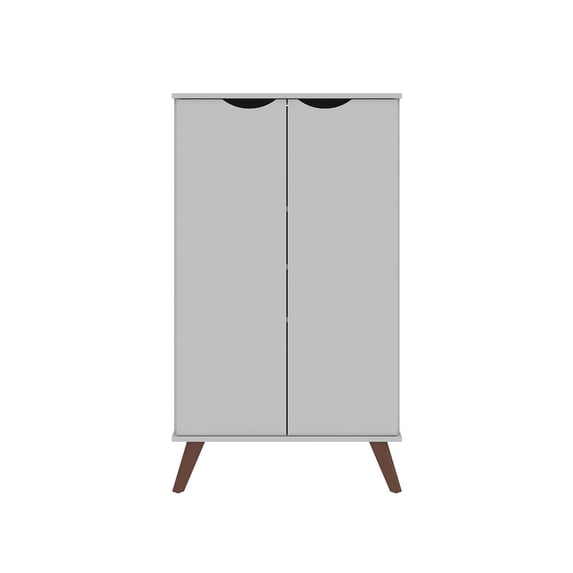 Manhattan Comfort Hampton 4-Shelf Solid Wood Shoe Closet in White