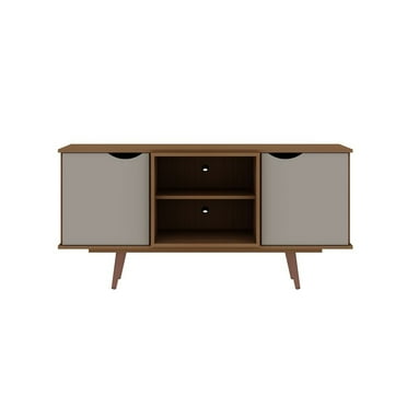 Manhattan Comfort Hampton Wood TV Stand for TVs up to 46" in Maple/Off White