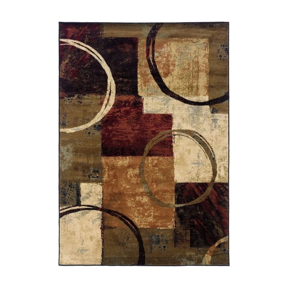 Oriental Weavers Hudson Area Rug - 2544B - 1'10" x 3'3" - in Brown/ Black - Modern Style, Stain Resistant, Family and Pet Friendly , Entryway, Bathroom Accent Rug