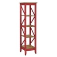 thumbnail image 1 of Manhattan Comfort Jay 18.5" Solid Wood Bookcase with 4 Shelves in Red Wash (CS34003), 1 of 7