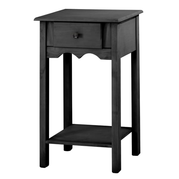 Manhattan Comfort Jay 35-inch Tall End Table With 1 Full Extension Drawer Black