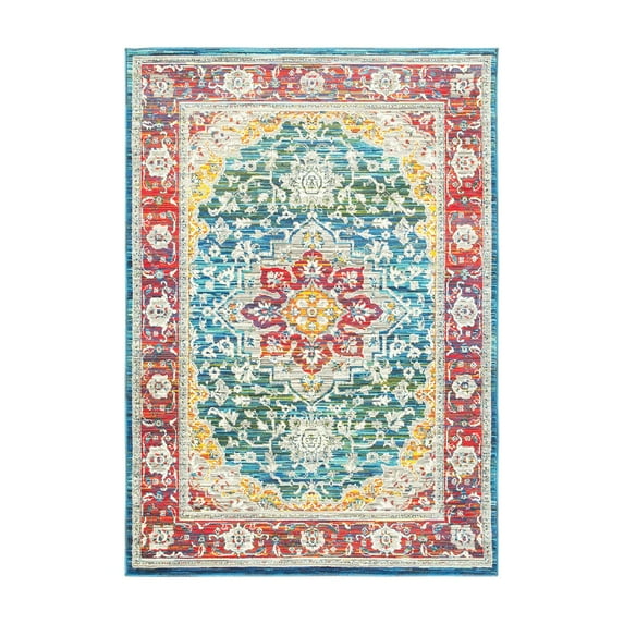 Joli 502X4 Red/ Multi Area Rug (5' 3" X 7' 6")