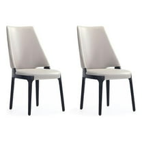 Manhattan Comfort Kara Dining Side Chair from Solid Wood in Light Gray- Set of 2