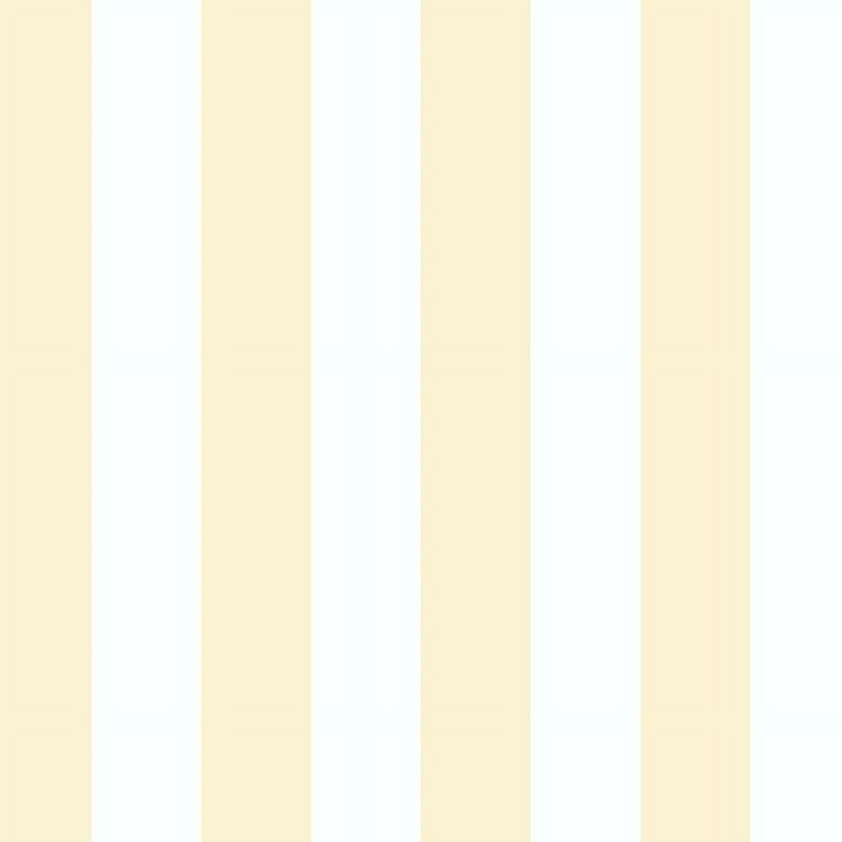 Yellow and White Vinyl Striped Peelable Wallpaper