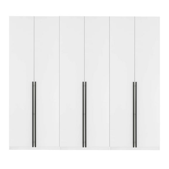 Manhattan Comfort Lee Wardrobe Closet 1.0 in White - Engineered Wood - Set of 3