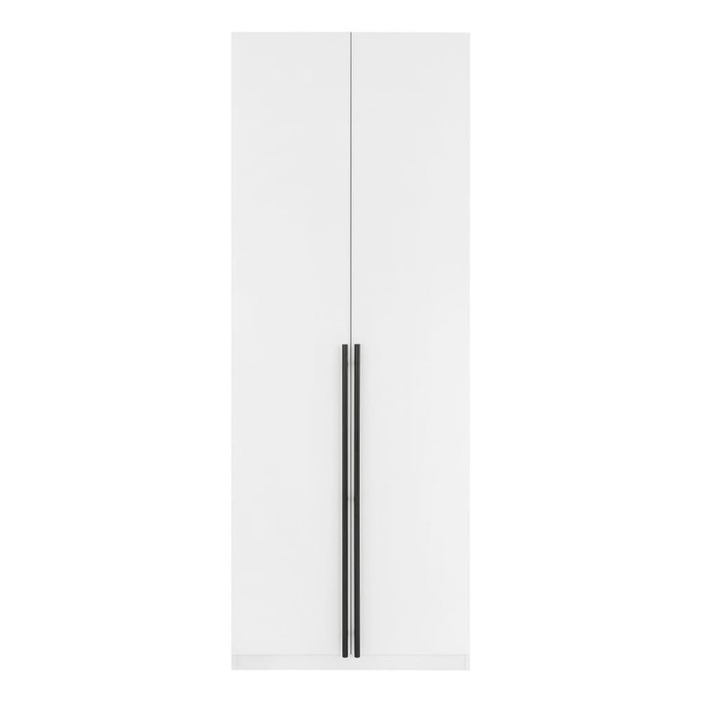 White MDF Freestanding Wardrobe Closet with Black Handles