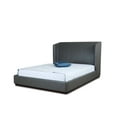 thumbnail image 1 of Manhattan Comfort Lenyx Faux Leather Queen Size Bed Frame in Graphite Gray, 1 of 8
