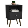 thumbnail image 1 of Manhattan Comfort Liberty Mid Century - Modern Nightstand 1.0 with 1 Cubby Space and 1 Drawer in Black, 1 of 9