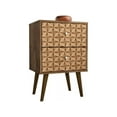 thumbnail image 1 of Manhattan Comfort Liberty Mid-Century Modern Nightstand 2.0 with 2 Full Extension Drawers in Rustic Brown and 3D Brown Prints, 1 of 3
