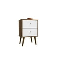 thumbnail image 1 of Manhattan Comfort Liberty Mid Century - Modern Nightstand 2.0 with 2 Full Extension Drawers in Rustic Brown and White, 1 of 10