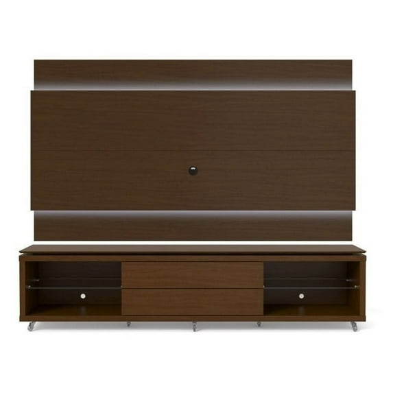 Lincoln TV Stand And Lincoln Floating Wall TV Panel 2.4-Finish:Nut Brown