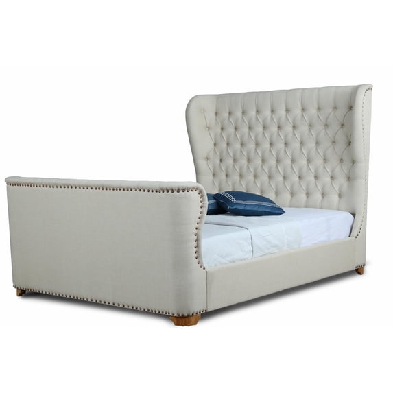 Manhattan Comfort Lola Queen-Size Bed in Ivory