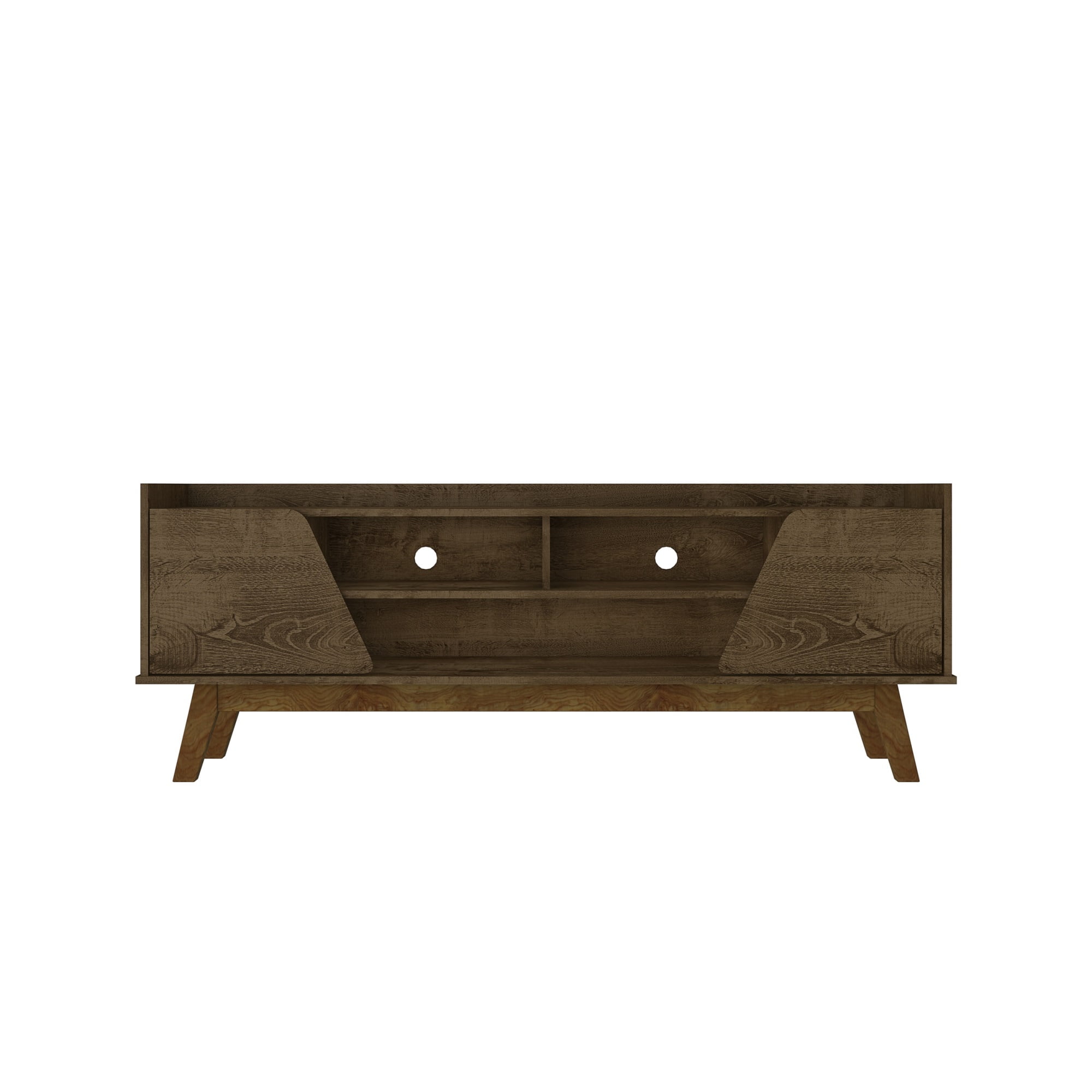 Marcus Rustic Brown Mid-Century Modern TV Stand with Cabinet