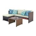 thumbnail image 1 of Manhattan Comfort Menton Steel Rattan 2-Piece Chair Lounge and 2 Seater with Coffee Table Patio Set in Cream, 1 of 5