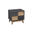 thumbnail image 1 of Manhattan Comfort Mid- Century Rustic Modern Livonia 2-Drawer Nightstand in Dark Grey and Natural Wood, 1 of 5