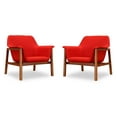 thumbnail image 1 of Manhattan Comfort Miller Fabric Accent Chair in White/Walnut (Set of 2), 1 of 2
