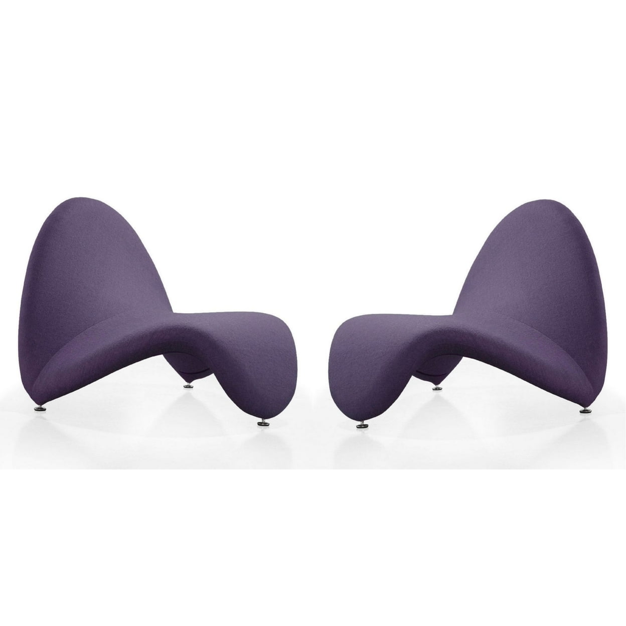 Sculptural Geometric Purple Metal Accent Chair