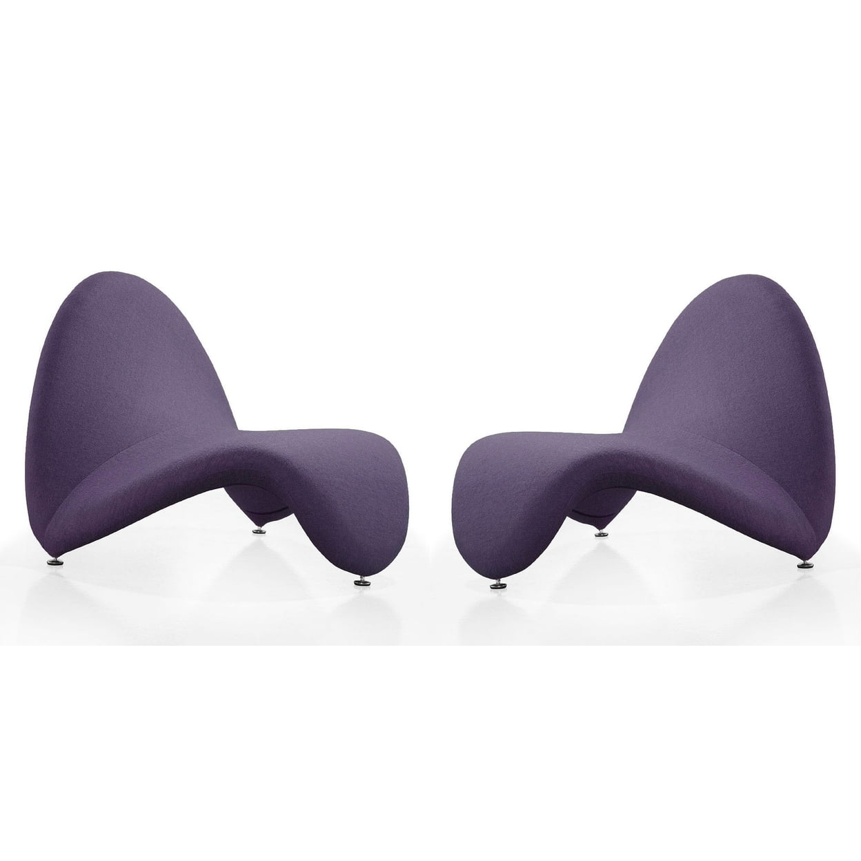 Sculptural Geometric Purple Metal Accent Chair
