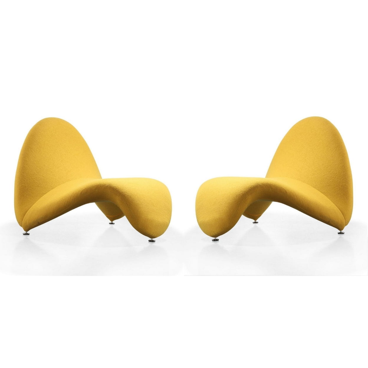 Sculptural Geometric Yellow Metal Accent Chair