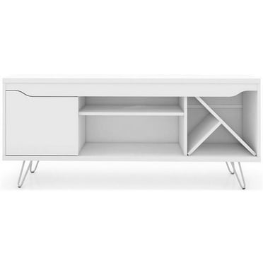 Manhattan Comfort Modern Baxter 54" Wine Rack TV Stand in White Engineered Wood
