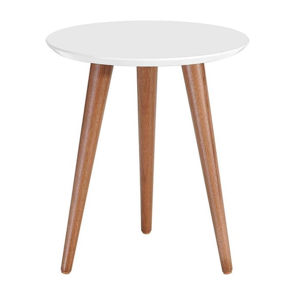 Manhattan Comfort Moore 17.44" Round End Table in White