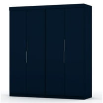 Manhattan Comfort Mulberry 2-Piece Wood Wardrobe Closet Set in Midnight Blue