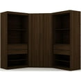 thumbnail image 1 of Manhattan Comfort Mulberry 3-Piece Wood Semi-Open Corner Closet Set in Brown, 1 of 11