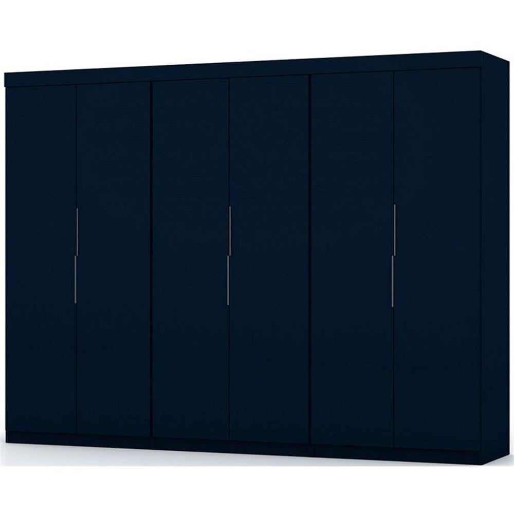 Midnight Blue 3-Piece Wood Wardrobe Closet Set