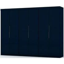 Manhattan Comfort Mulberry 3-Piece Wood Wardrobe Closet Set in Midnight Blue