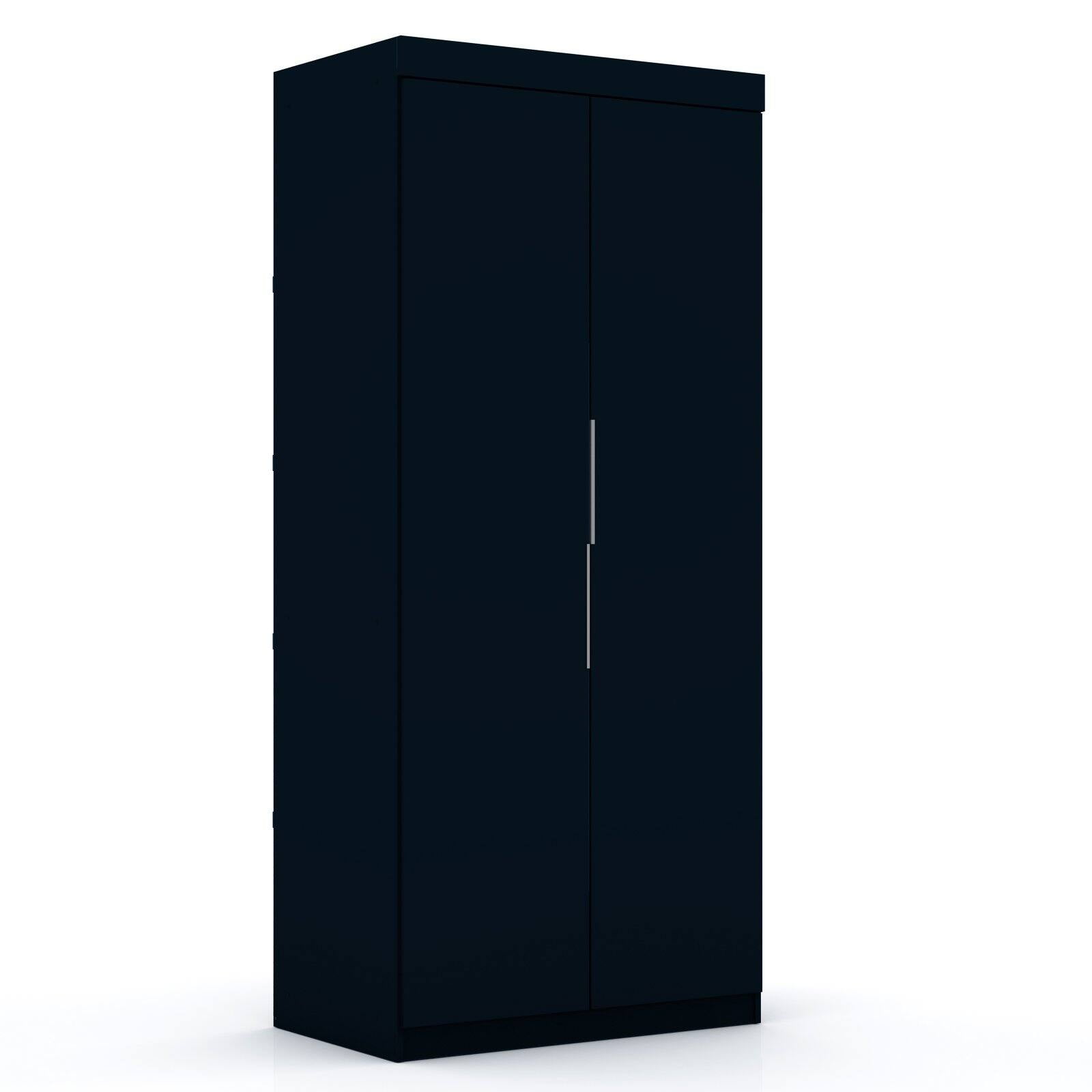 Midnight Blue 3-Piece Wood Wardrobe Closet Set