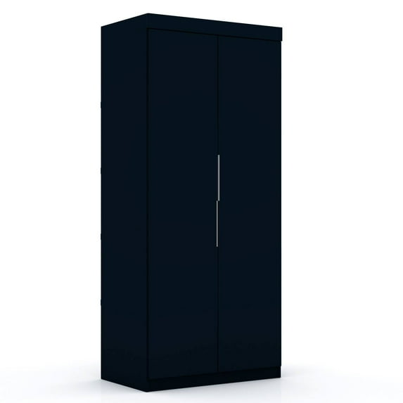 Manhattan Comfort Mulberry Wood Sectional Corner Wardrobe Closet in Blue