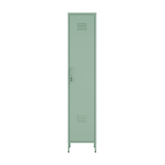 Naomi Modern 15 Single Locker Storage Cabinet with 5 Adjustable Shelves in Green