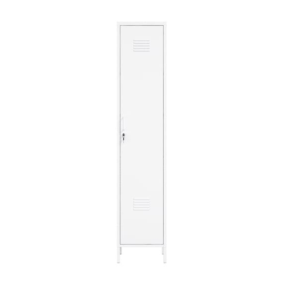 Naomi Modern 15 Single Locker Storage Cabinet with 5 Adjustable Shelves in White