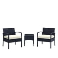 thumbnail image 1 of Manhattan Comfort Noli 3-Piece Rattan Patio Conversation Set in Gray/Cream, 1 of 5