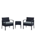 thumbnail image 1 of Manhattan Comfort Noli 3-Piece Rattan Patio Conversation Set in Gray, 1 of 5