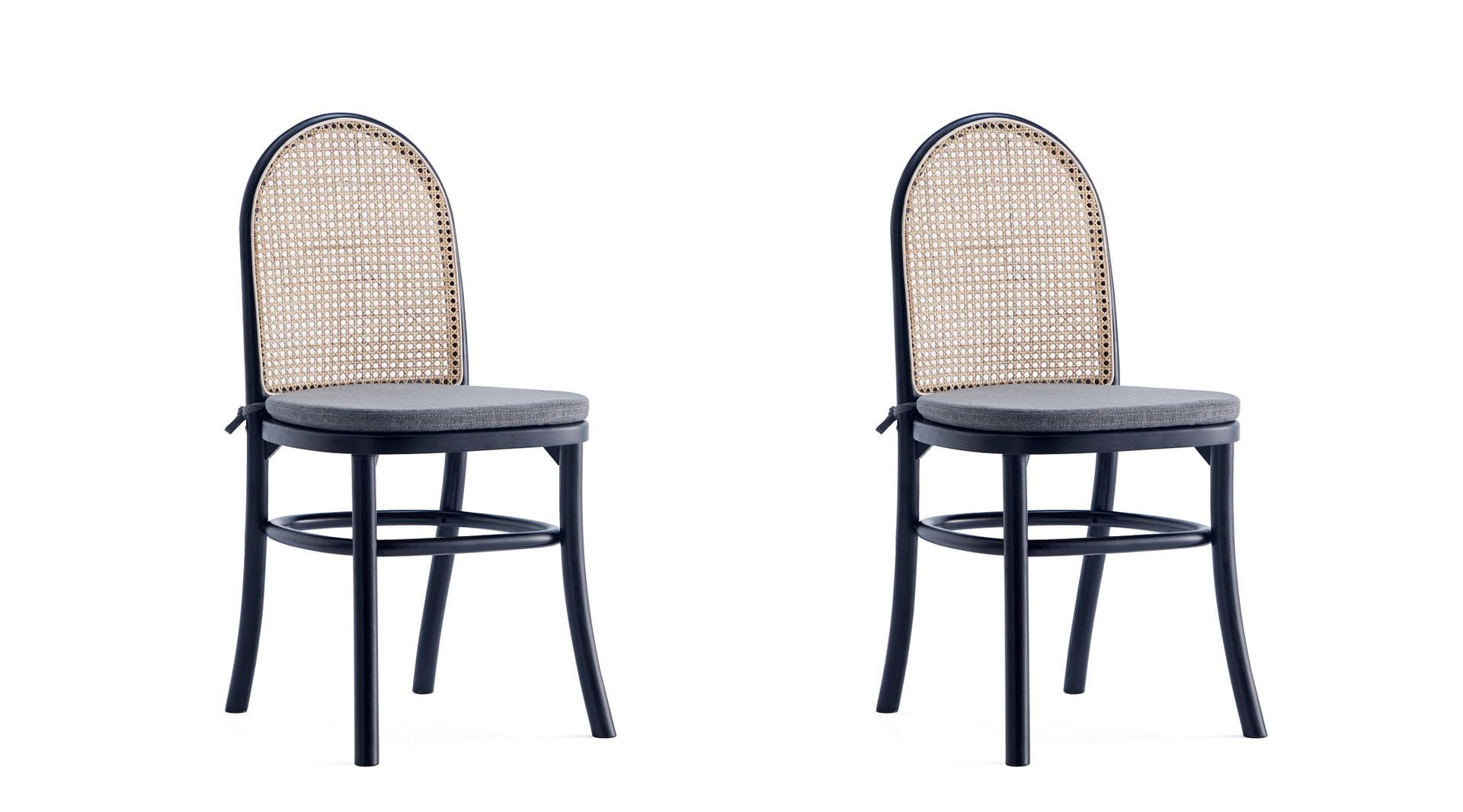 Ashwood Gray Elegance Cane-Backed Side Chair