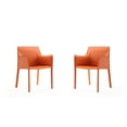 thumbnail image 1 of Manhattan Comfort Paris Saddle Leather Arm Chair in Coral Orange (Set of 2), 1 of 6