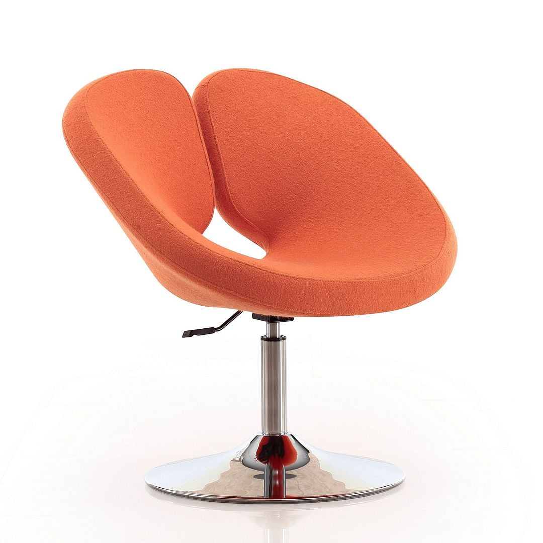 Manhattan Comfort Perch Orange Wool Blend Swivel Chair