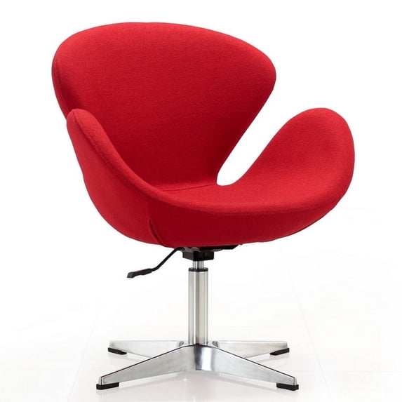 Manhattan Comfort Raspberry Fabric Height Adjustable Chair in Red